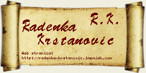 Radenka Krstanović vizit kartica